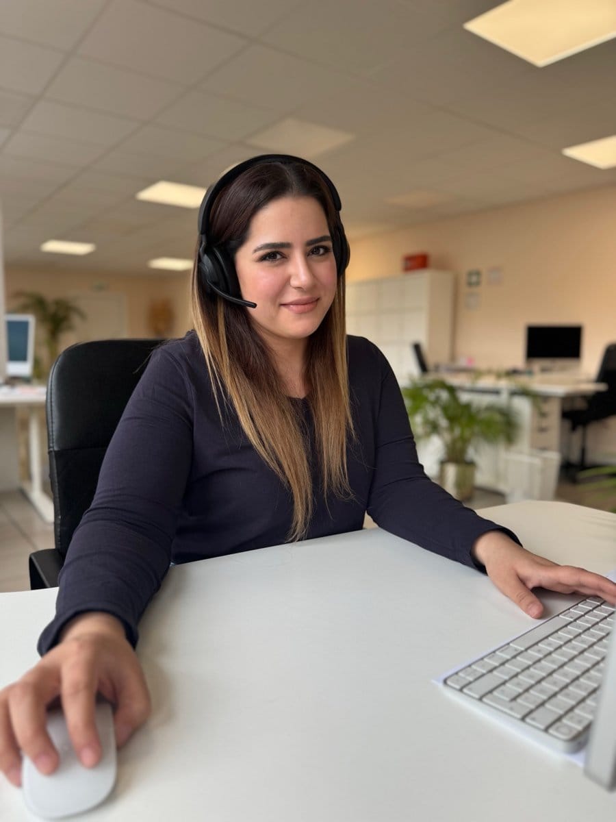 Kollegin aus dem Marketing am Arbeitsplatz in Witten